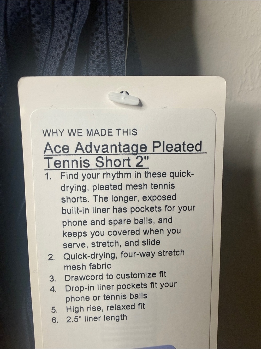 Lululemon Ace Advantage Pleated Tennis Short 2” - Picture 5 of 5